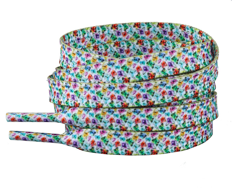 Lacets plats multicolore imprimés  L'envolent des Papillons