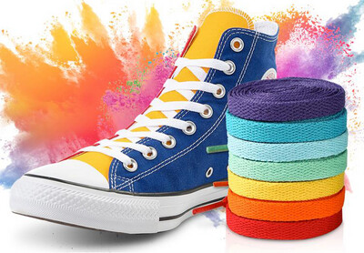 Lacets Plats Imprimés Cœurs Colorés - 1 Paire Pour Baskets, Chaussures De Sport, Longueur 100 à 160 Cm