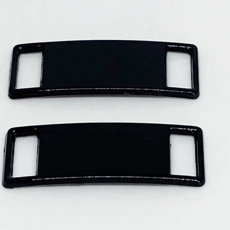 Set de plaque en métal noir pour lacets chaussures