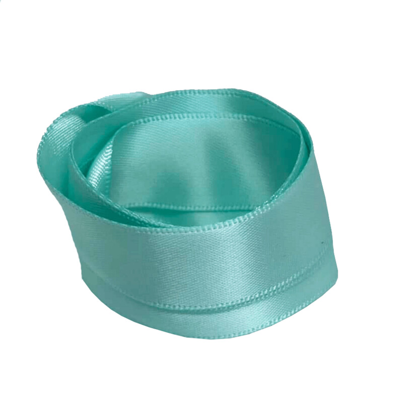 Lacets plats larges satin bleu lagon