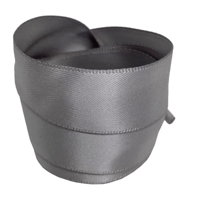 Wide flat gray / silver satin laces