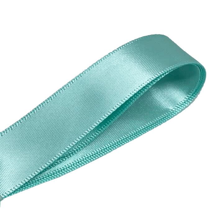Lacets plats larges satin bleu lagon