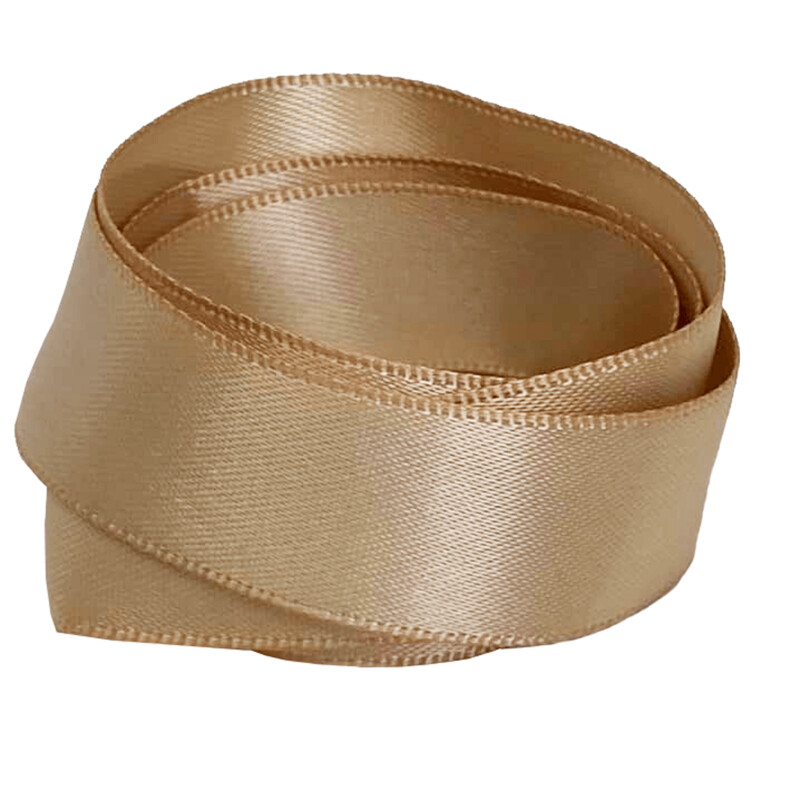 Wide flat laces in golden tan satin