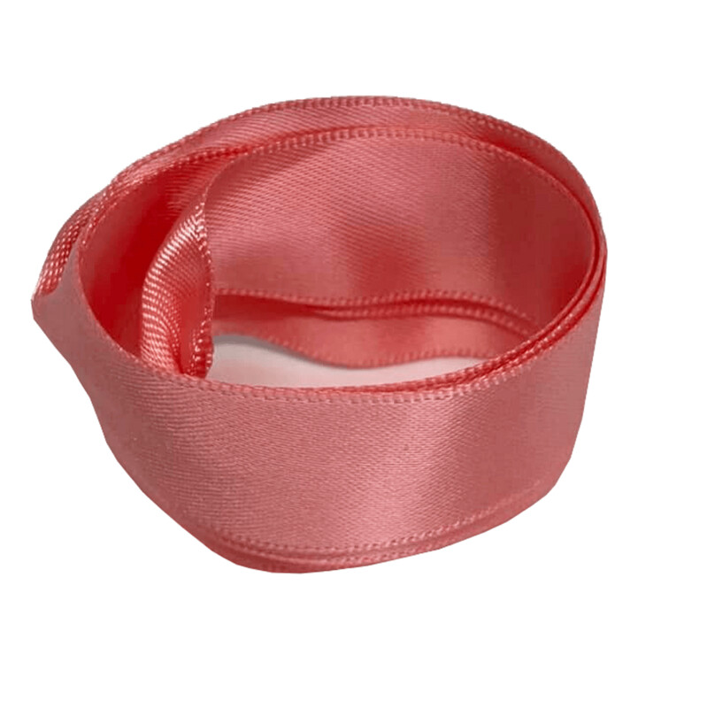 Salmon pink satin wide flat laces
