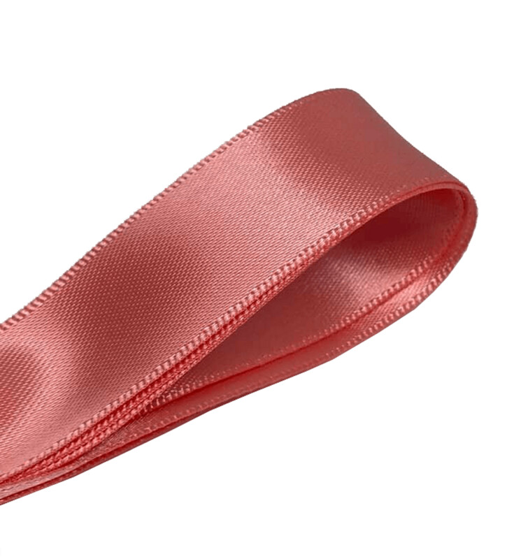 Salmon pink satin wide flat laces