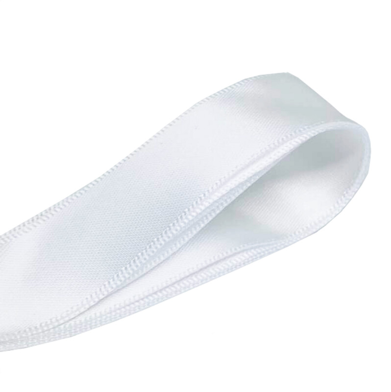 Lacets plats larges satin blanc