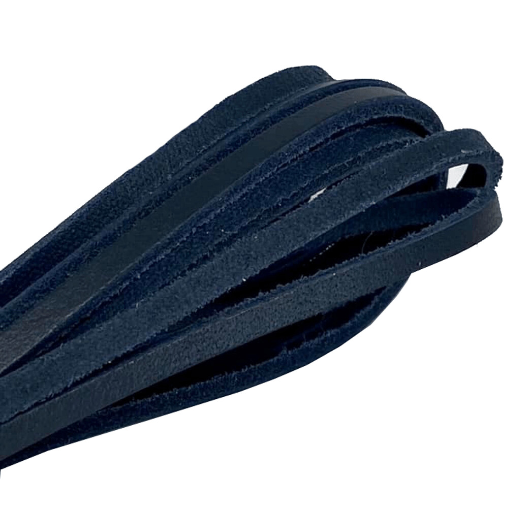 Lacets en cuir bleu nuit
