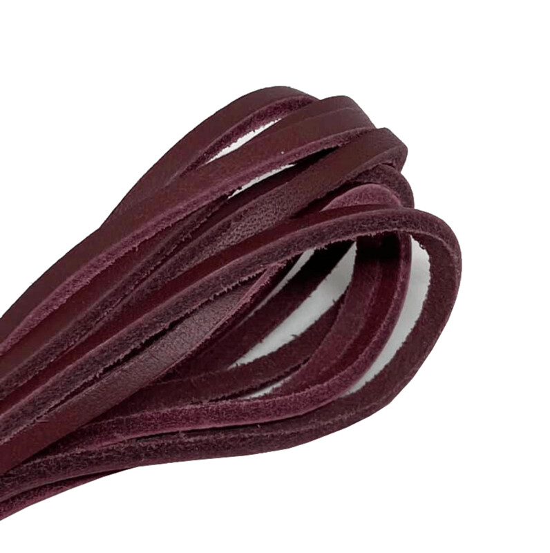 Lacets en cuir bordeaux