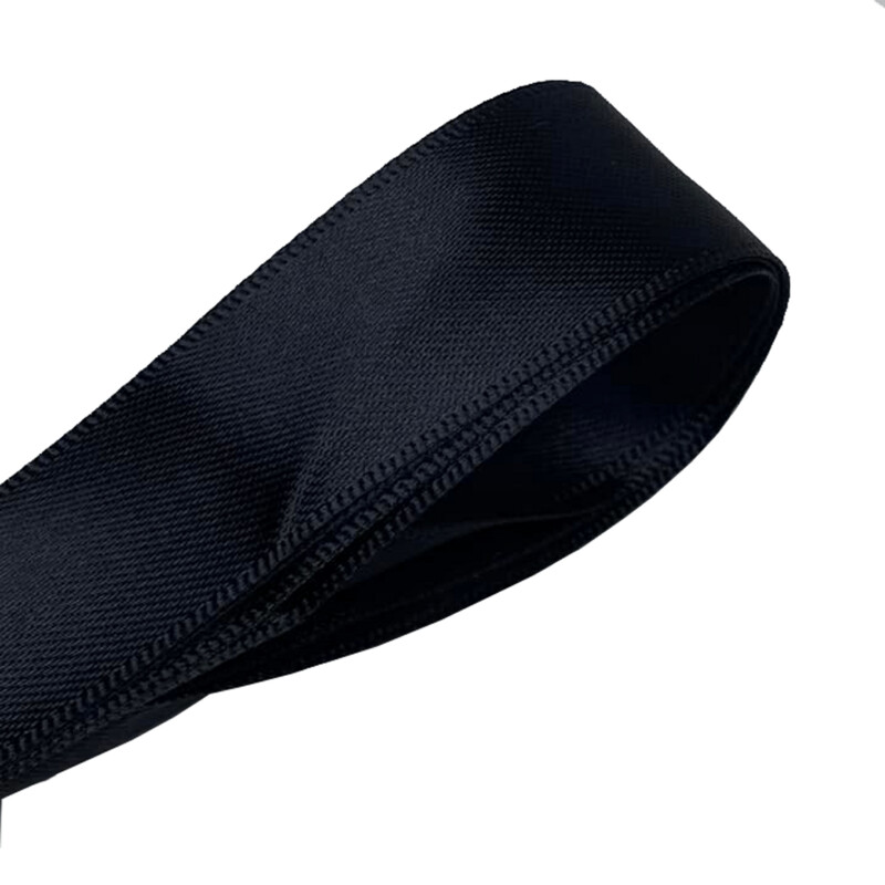 Wide flat black satin laces