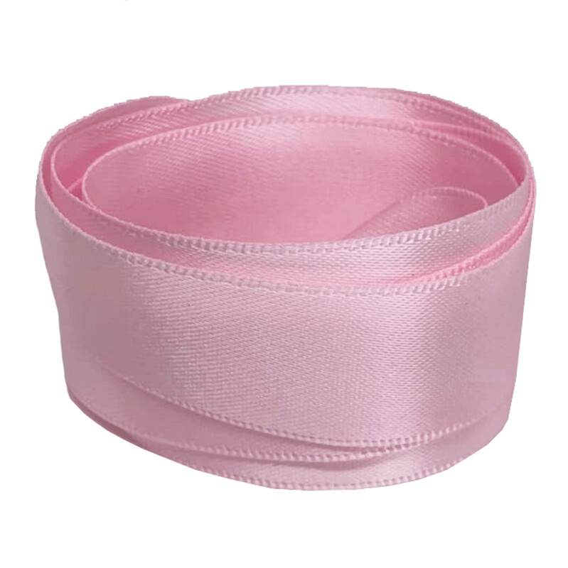 Lacets plats larges en satin rose malabar