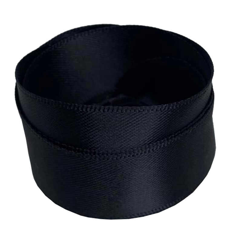 Lacets plats larges en satin noir
