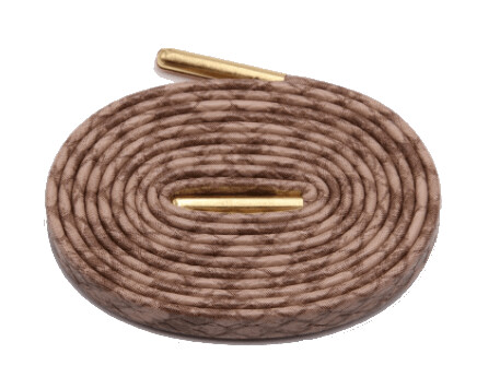 Lacets plats marrons marbrés serpent luxe