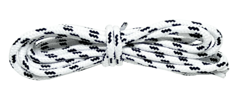Two-tone black and white round shoelaces