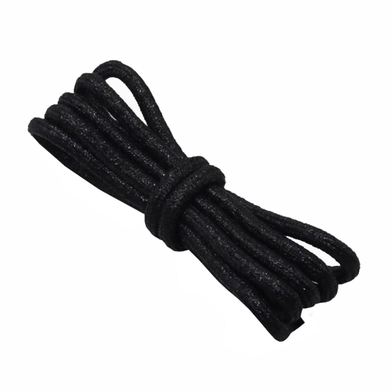 Deep black glitter round shoelaces