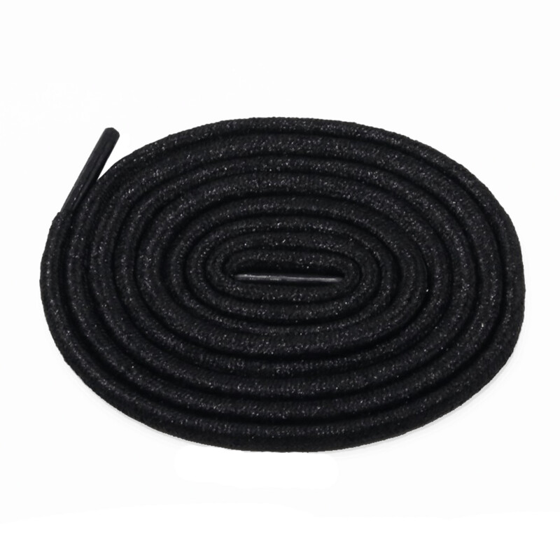 Lacets ronds paillettes noir profond