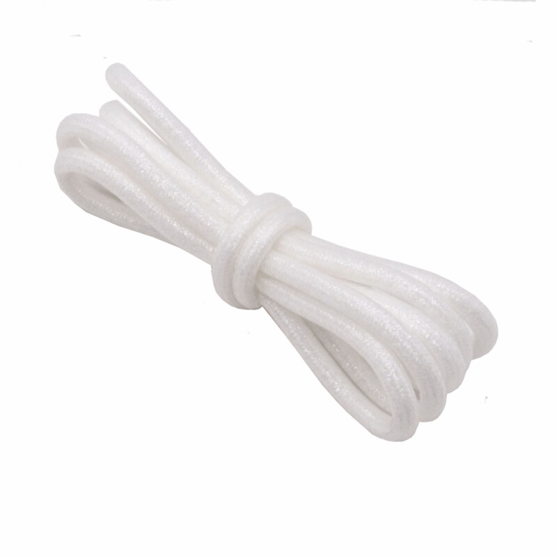 Snow white glitter round shoelaces