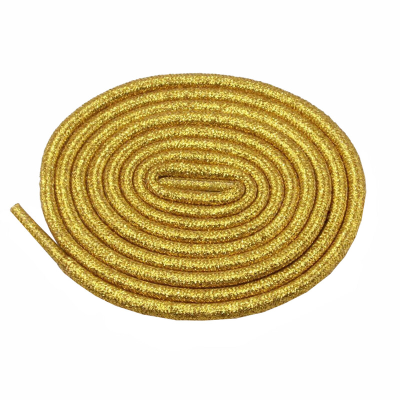 Lacets ronds paillettes or