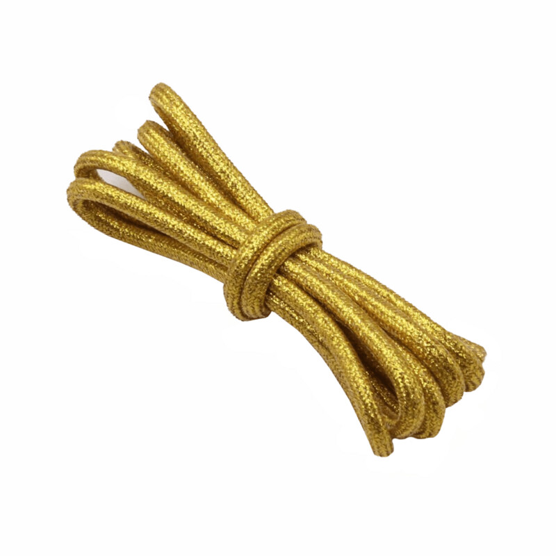 Round gold glitter shoelaces