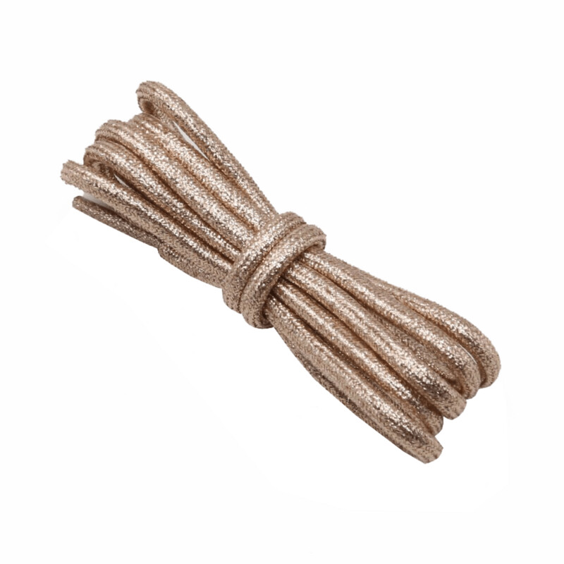 Rose gold glitter round shoelaces
