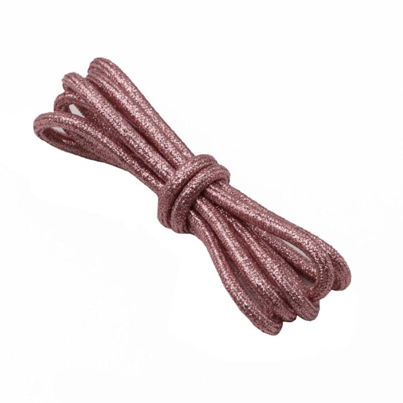 Glamorous pink glitter round shoelaces