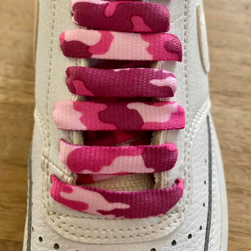 Pink army camouflage shoelaces