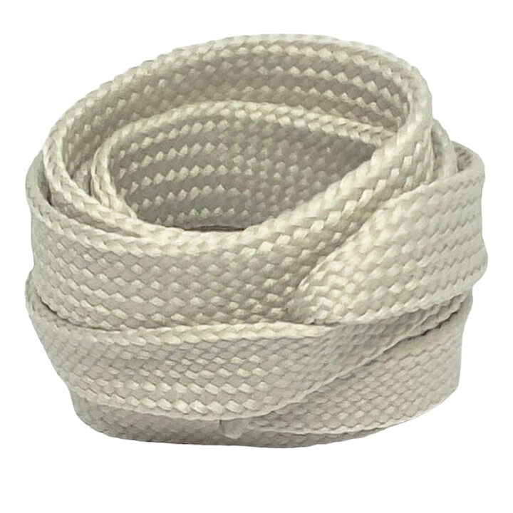 Lacets plats larges 1,8 cm blanc grège - Crazylace