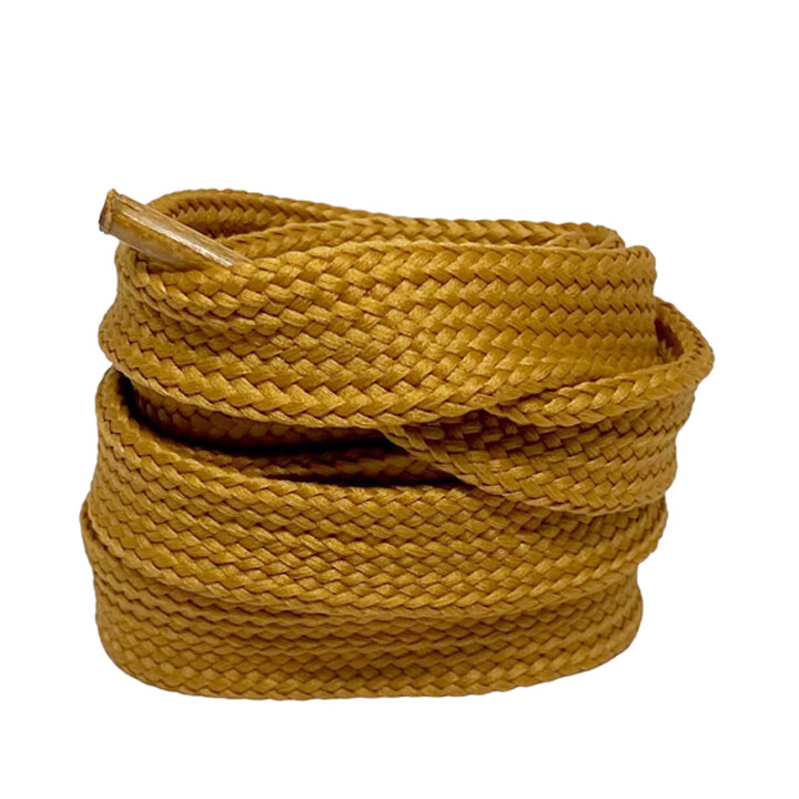Lacets plats larges 1,8 cm Marron ocre - Crazylace