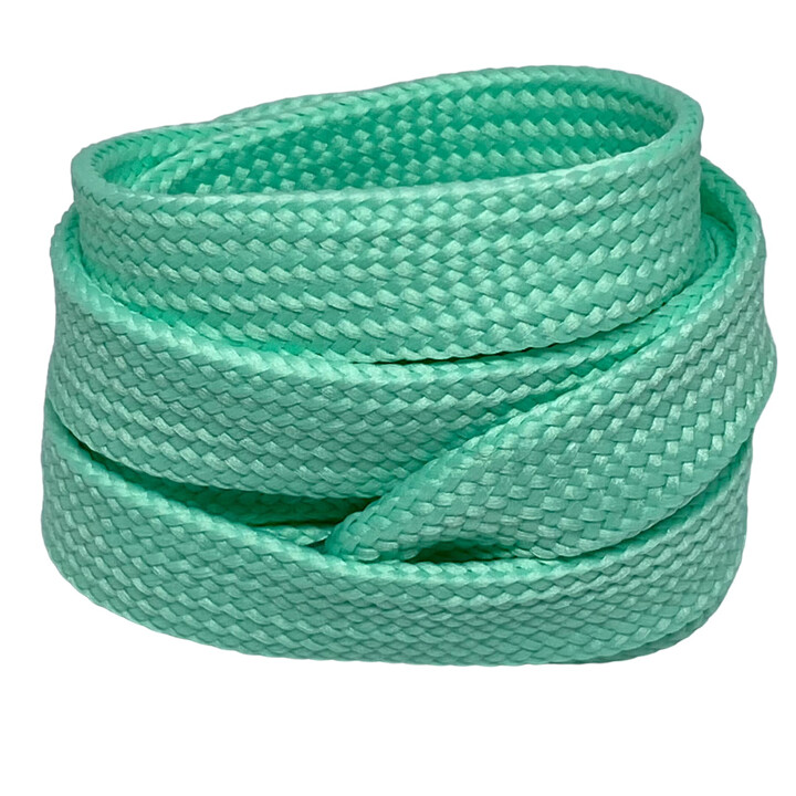 Lacets larges plats vert Bahamas 1,8 cm - Crazylace
