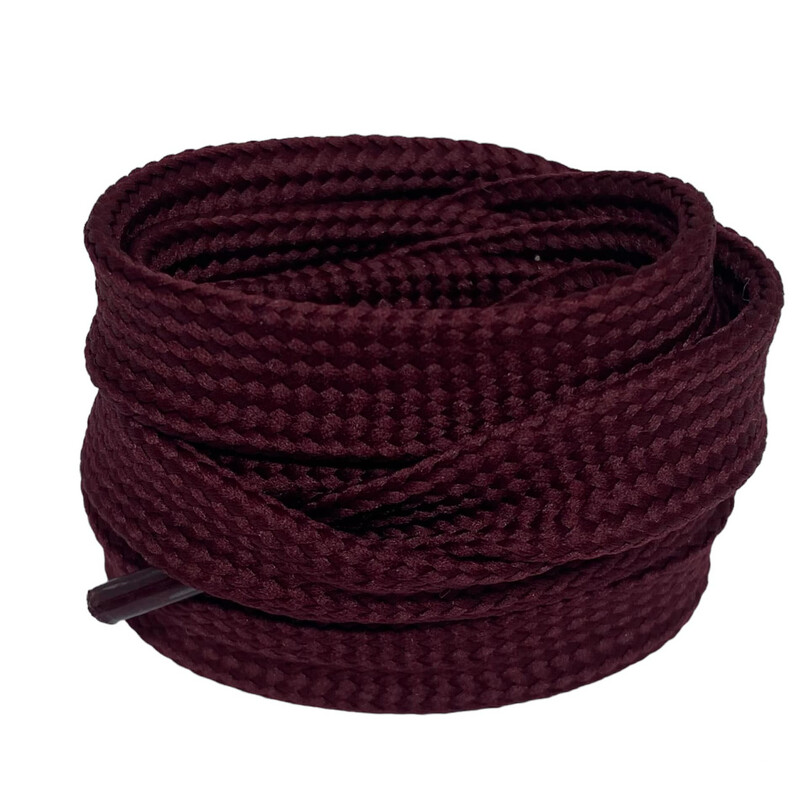 Lacets plats larges 1,8 cm lie de vin - Crazylace