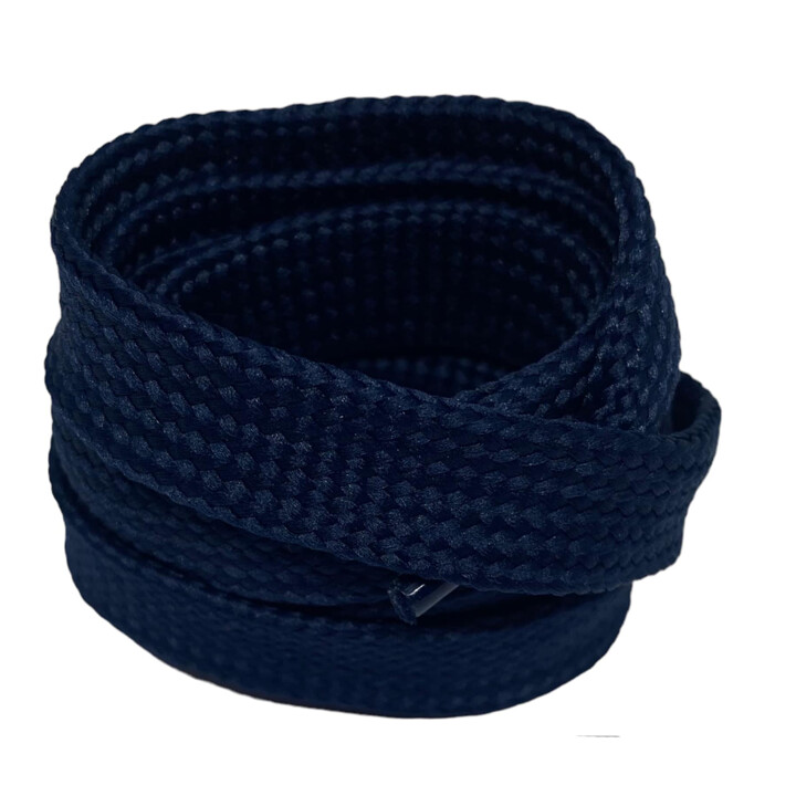 Lacets plats larges 1,8 cm bleu encre de chine - Crazylace