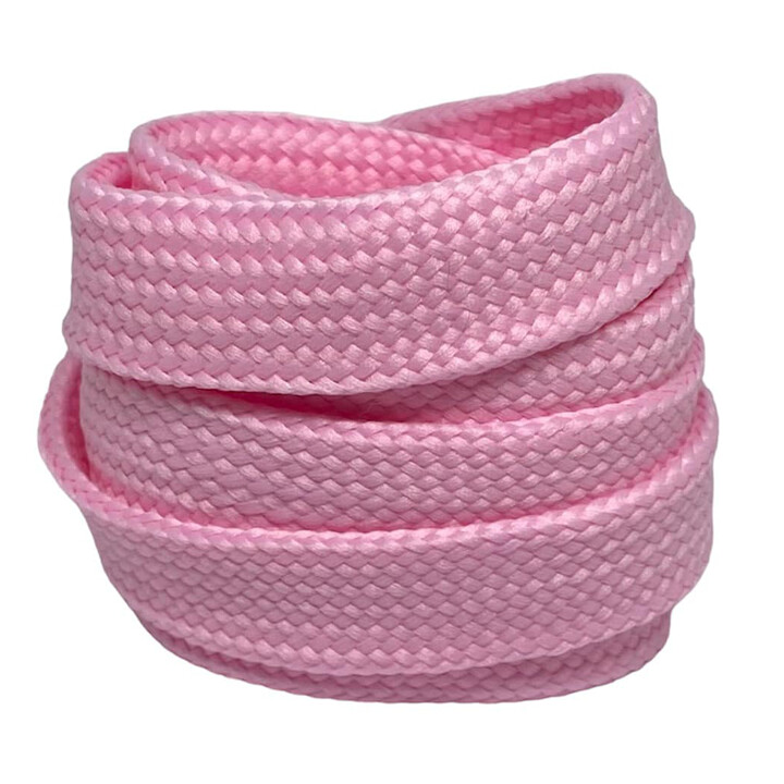 Lacets larges plats rose Malabar 1,8 cm - Crazylace