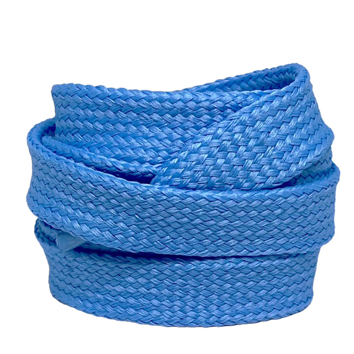 Lacets plats larges 1,8 cm bleu Azur - Crazylace