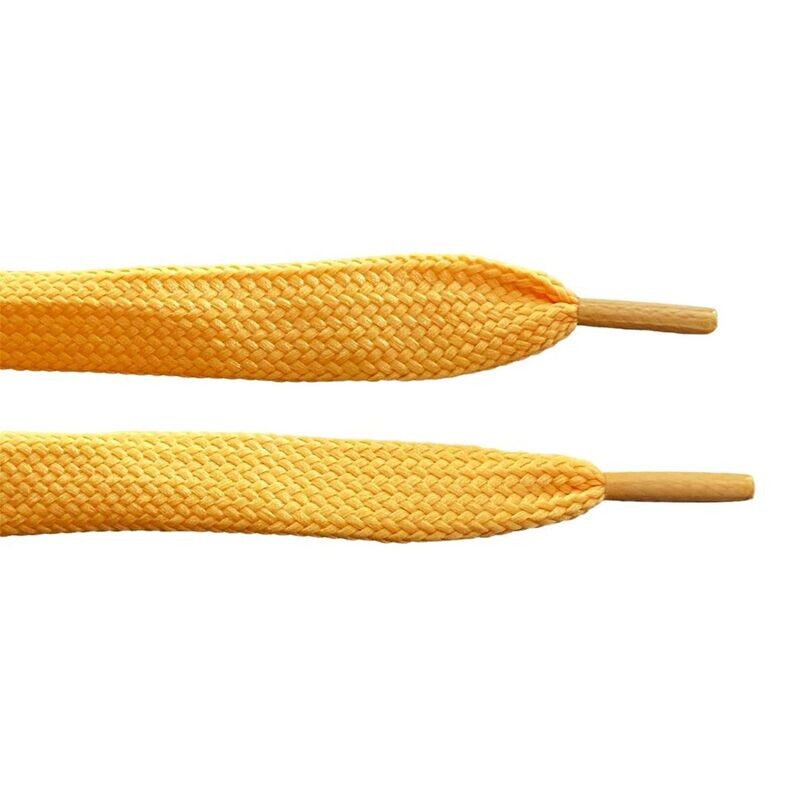Venetian yellow wide flat shoelaces