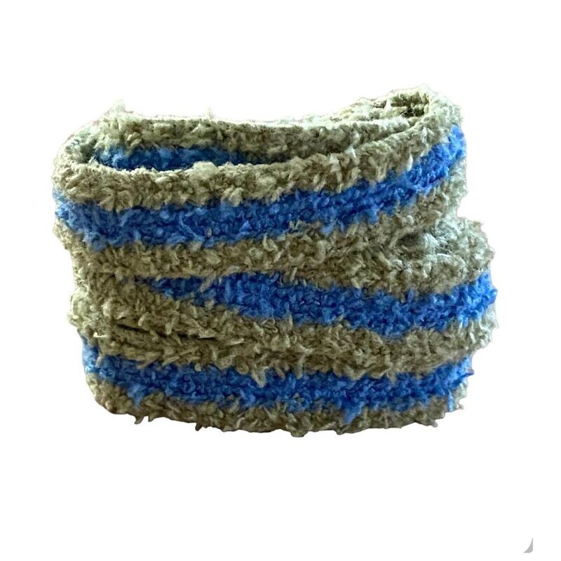Lacets Fluffy bicolore vert kaki et bleu