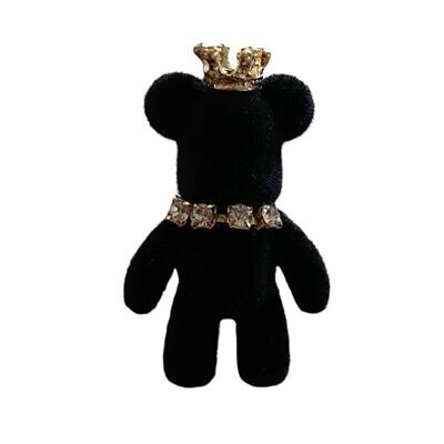 New - New- Cute Animal Velvet Lace Up Jewelry with Rhinestones, I choose my stuffed animal: Black teddy bear