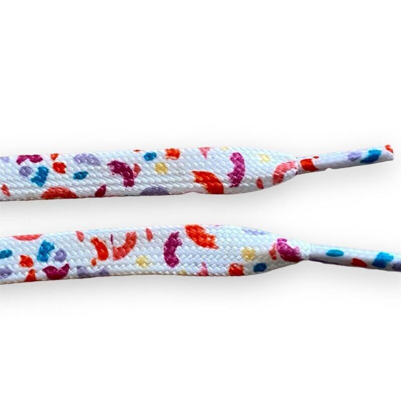 Multicolor confetti printed flat laces