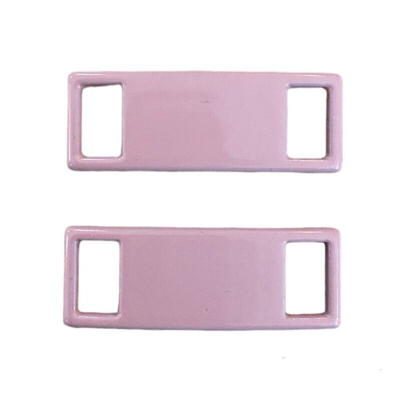 Set de plaque en métal rose dragée pour lacets chaussures