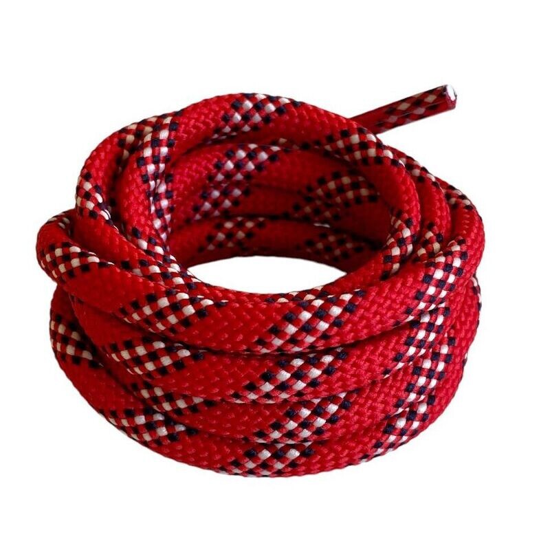 Lacets ronds épais bicolores rouge garance / bleu nuit - Nouveau