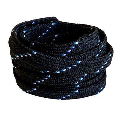 Lacets à rayures bicolores noir/ bleu - Nouveauté