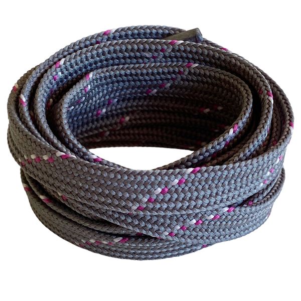 Lacets gris aux motifs gris clair et fuchsia