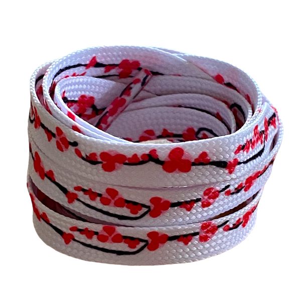 Lacets fleurs de cerisier rouge