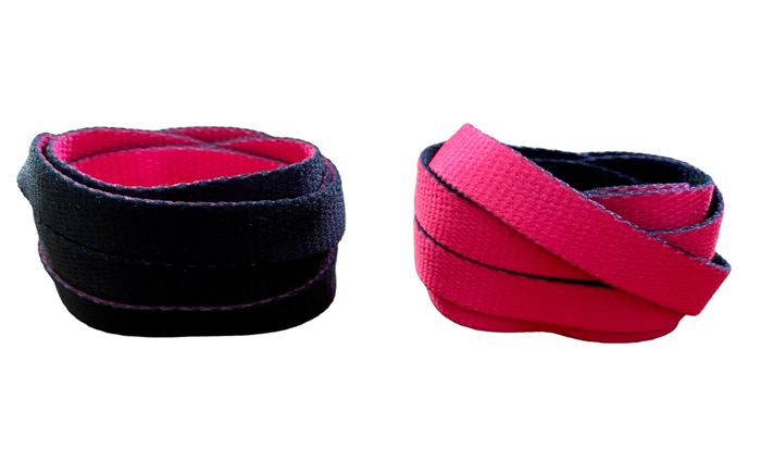 Lacets lace-pop réglisse noir et rose