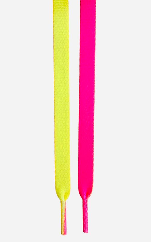 Pink and yellow macaron lace-pop laces