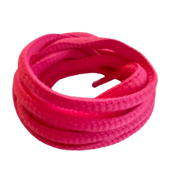 Neon pink oval laces