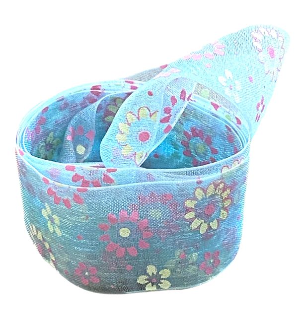 Wide flat printed Organza laces