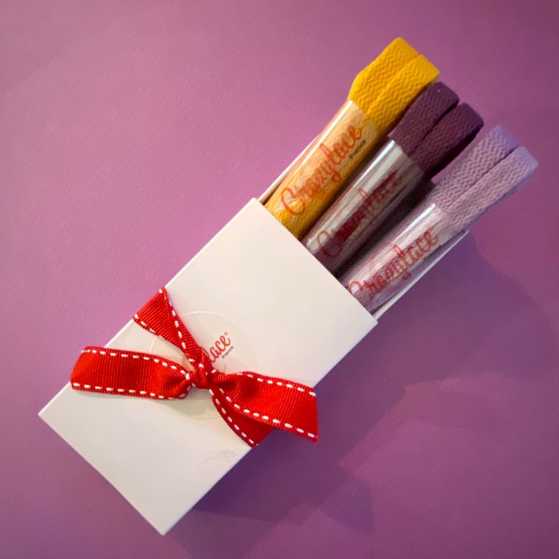 Pack 3 paires de lacets - Les florales -Ambre, prune et lilas