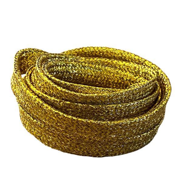 Lacets plats fins paillettes Or