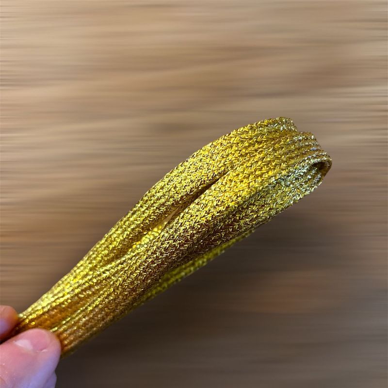 Thin Flat Gold Glitter Shoelaces