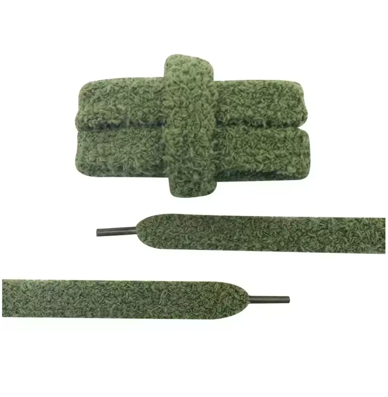 Crazylace : Lacets Fluffy vert kaki