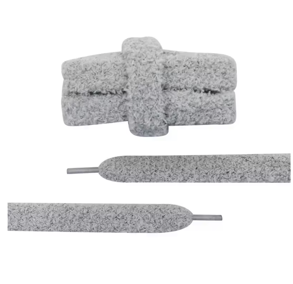 Lacets fluffy gris